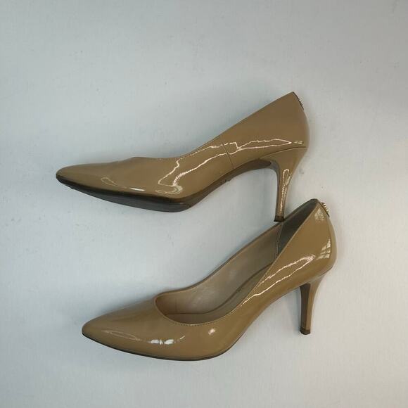 Cole Haan grand os women's tan patent lump pointed toe pumps size 7 1/2 - Picture 2 of 10